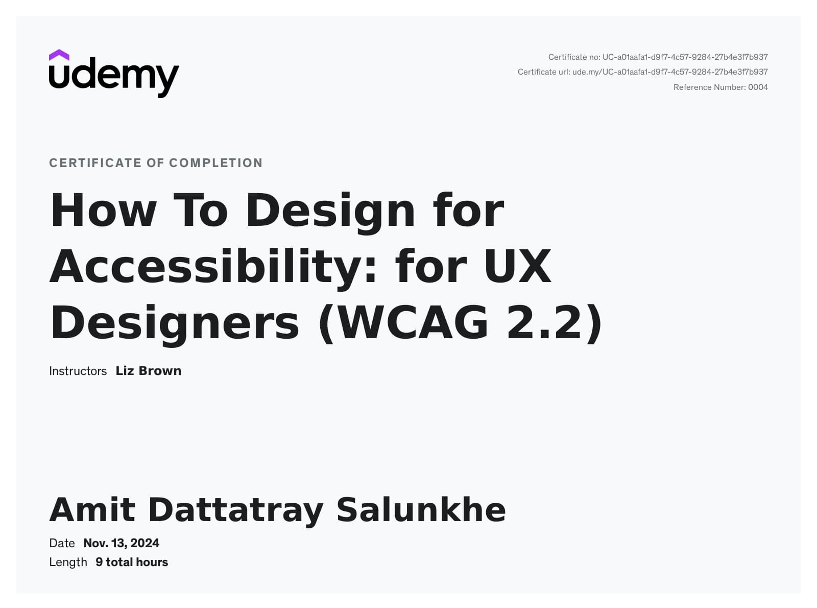 How To Design for Accessibility: for UX Designers (WCAG 2.2) certificate